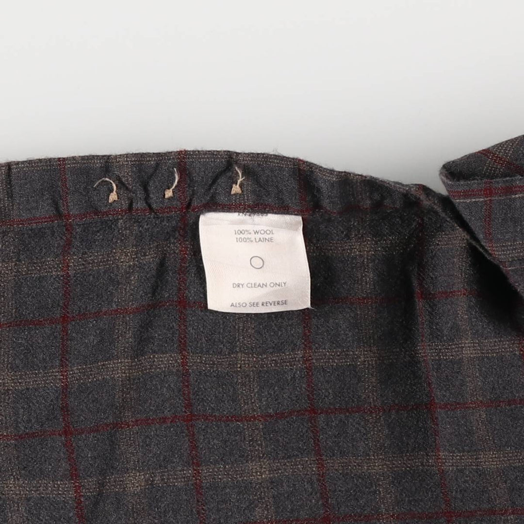 2000'S Pendleton Sir Pendleton Check Pattern Button-Down Long Sleeve Wool Shirt, Women's Size L wool Charcoal Vintage Second Hand