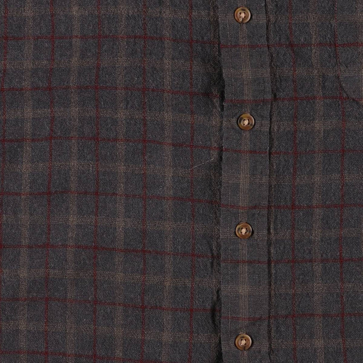 2000'S Pendleton Sir Pendleton Check Pattern Button-Down Long Sleeve Wool Shirt, Women's Size L wool Charcoal Vintage Second Hand