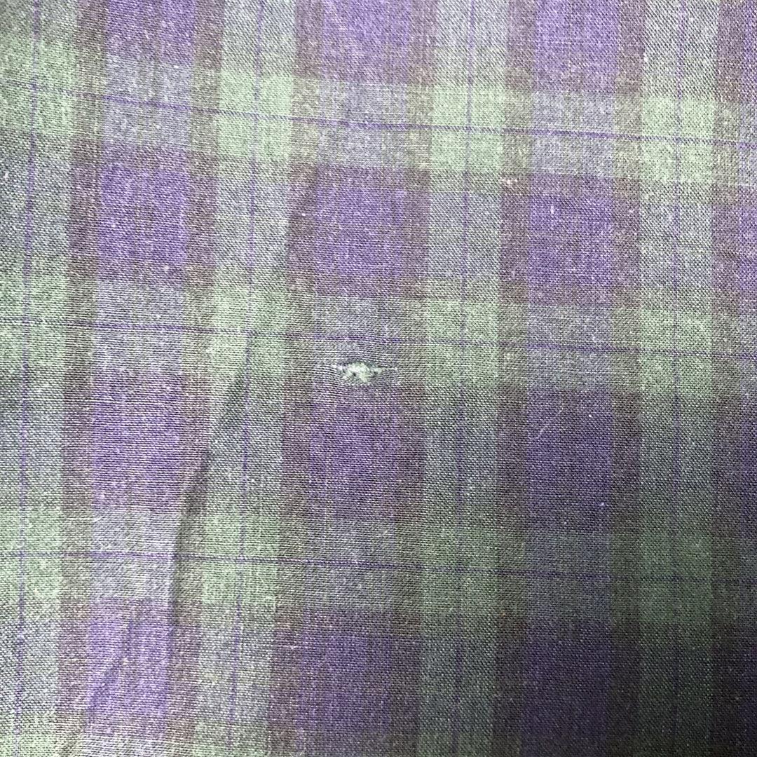 Ralph Lauren Blackwatch Check Long Sleeve Button-Down Check Shirt, Men's Size L cotton navy blue type Vintage Second Hand