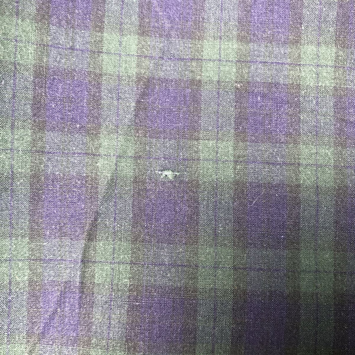 Ralph Lauren Blackwatch Check Long Sleeve Button-Down Check Shirt, Men's Size L cotton navy blue type Vintage Second Hand
