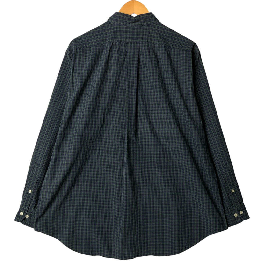 Ralph Lauren Classic Fit Blackwatch Check Long Sleeve Button-Down Check Shirt, Men's XL cotton navy blue type Vintage Second Hand