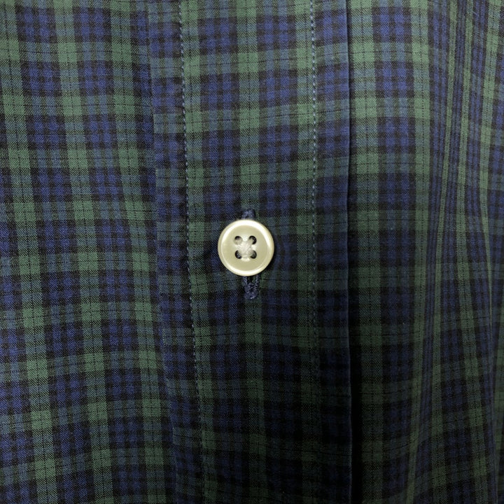 Ralph Lauren Classic Fit Blackwatch Check Long Sleeve Button-Down Check Shirt, Men's XL cotton navy blue type Vintage Second Hand