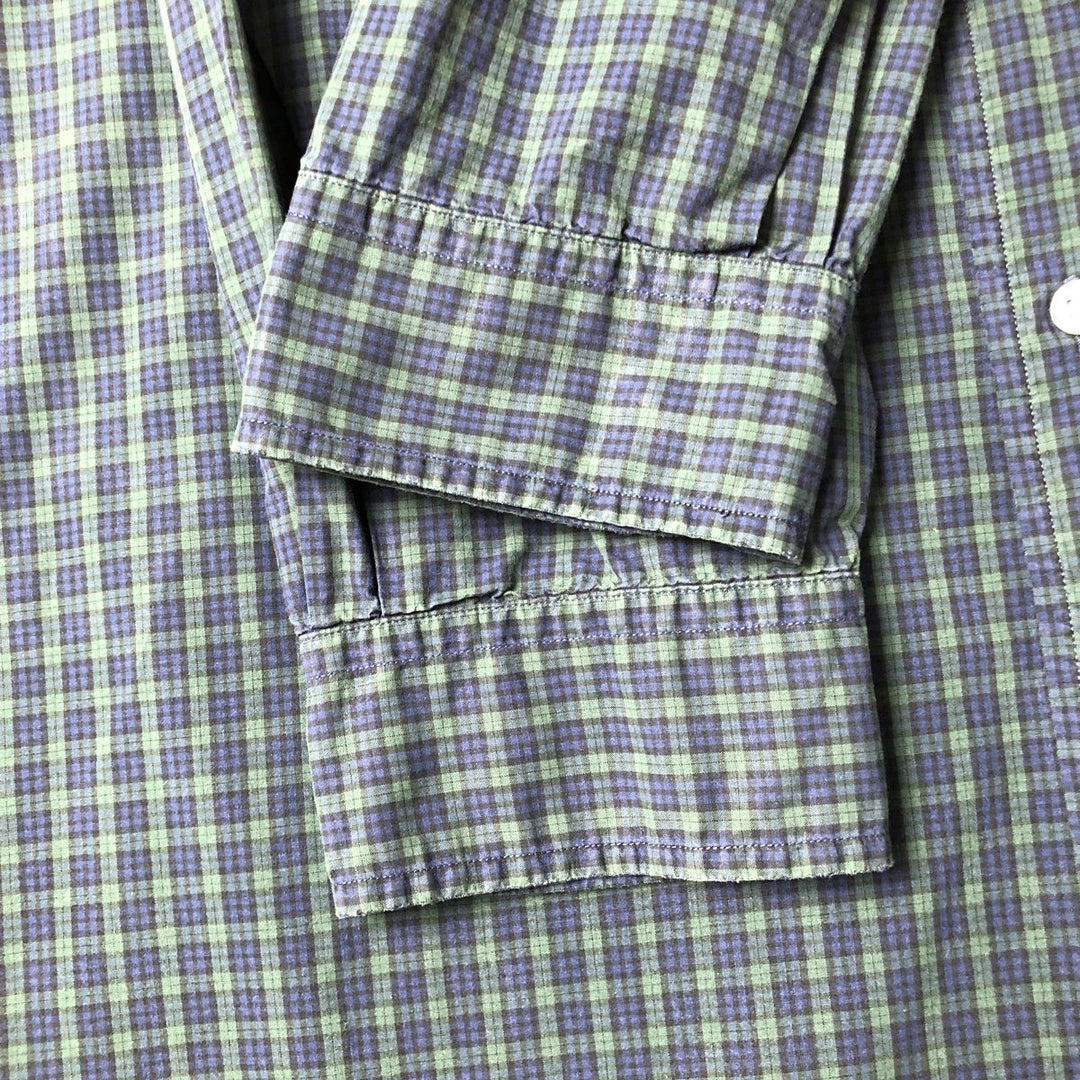 Ralph Lauren Classic Fit Blackwatch Check Long Sleeve Button-Down Check Shirt, Men's XL cotton navy blue type Vintage Second Hand