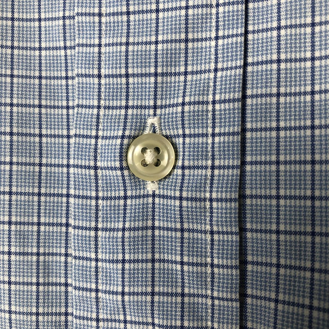 Ralph Lauren CUSTOM FIT long sleeve button down check shirt, men's size L cotton Blue type light blue Vintage Second Hand