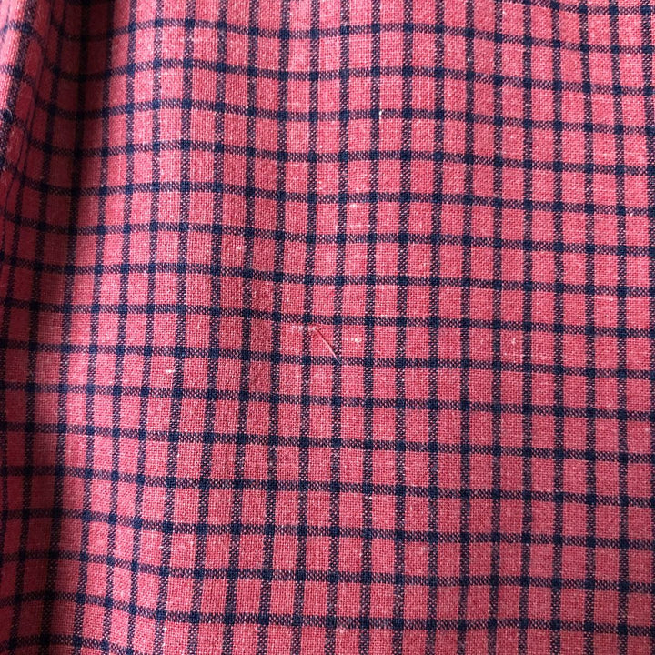 Ralph Lauren BLAIRE long sleeve button down check shirt, men's size L cotton burgundy type Vintage Second Hand