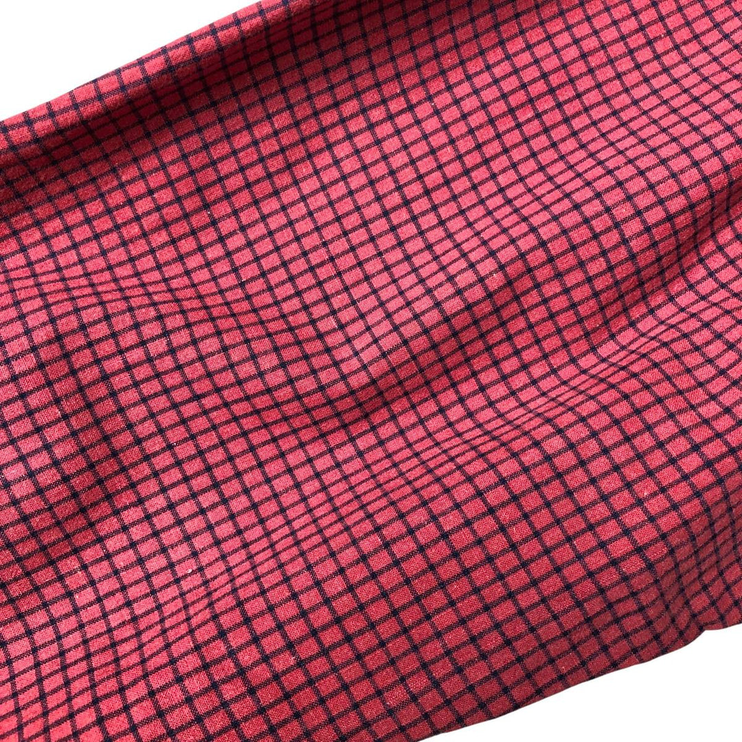 Ralph Lauren BLAIRE long sleeve button down check shirt, men's size L cotton burgundy type Vintage Second Hand