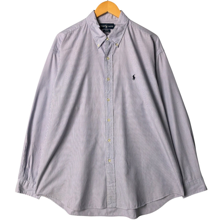 Ralph Lauren BLAKE long sleeve button-down striped shirt, men's size XL cotton white type Vintage Second Hand