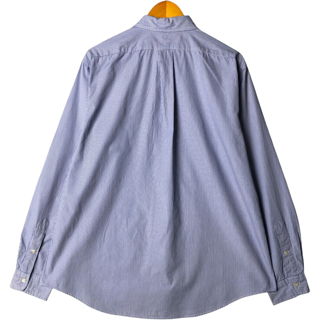 Ralph Lauren CUSTOM FIT long sleeve button down striped shirt men's XL size cotton blue type Vintage Second Hand