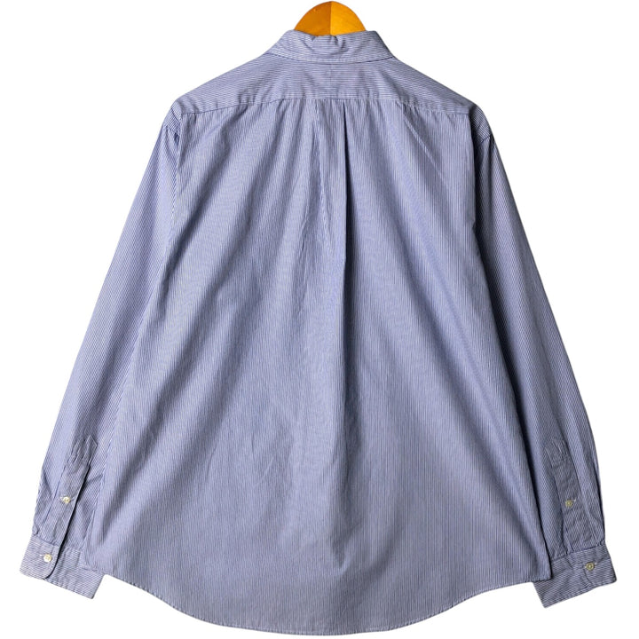 Ralph Lauren CUSTOM FIT long sleeve button down striped shirt men's XL size cotton blue type Vintage Second Hand