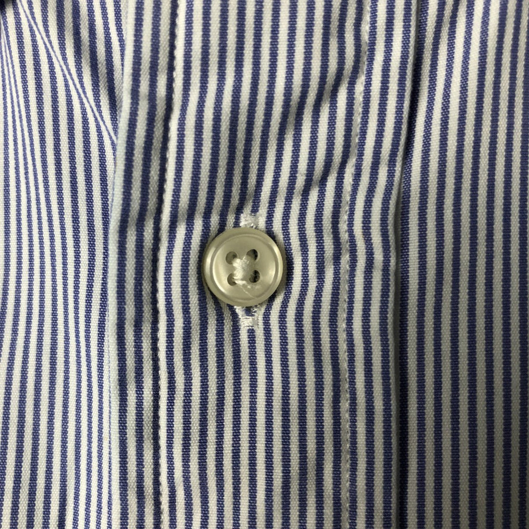 Ralph Lauren CUSTOM FIT long sleeve button down striped shirt men's XL size cotton blue type Vintage Second Hand