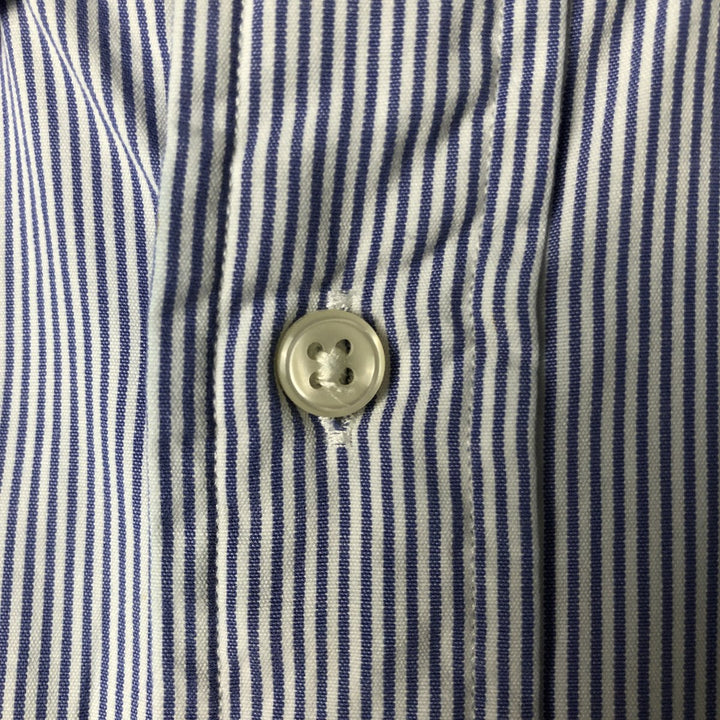 Ralph Lauren CUSTOM FIT long sleeve button down striped shirt men's XL size cotton blue type Vintage Second Hand