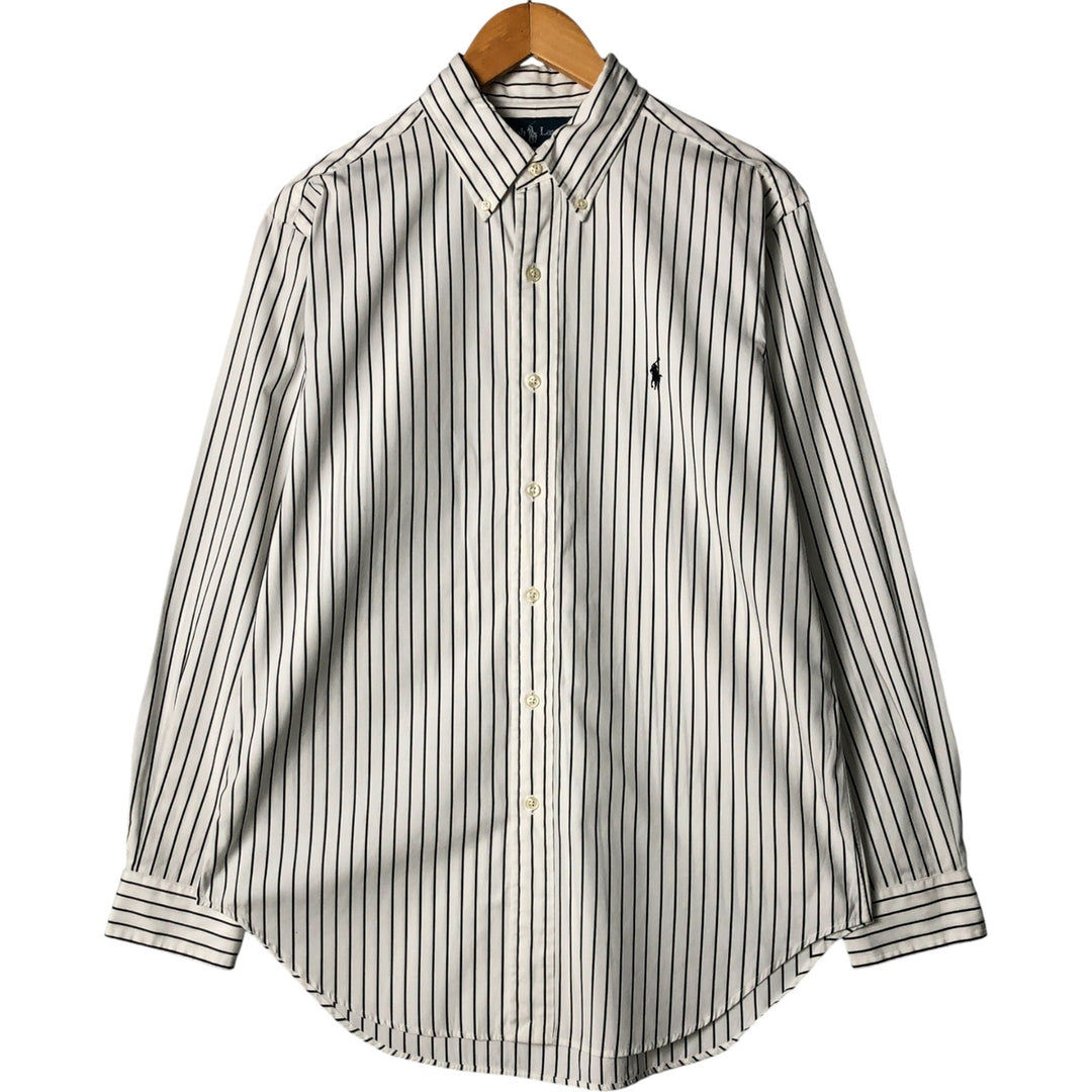 Ralph Lauren Classic Fit Long Sleeve Button Down Striped Shirt, Men's Size L cotton black type Vintage Second Hand