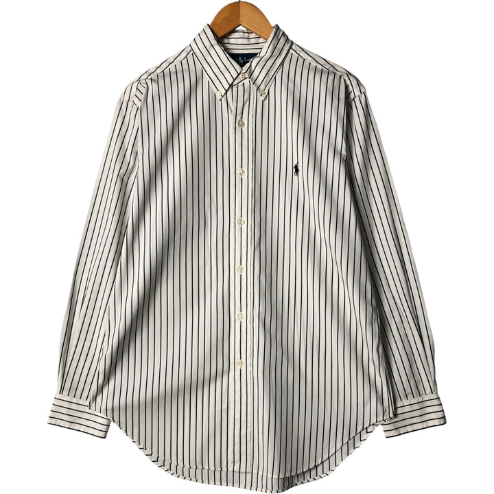 Ralph Lauren Classic Fit Long Sleeve Button Down Striped Shirt, Men's Size L cotton black type Vintage Second Hand