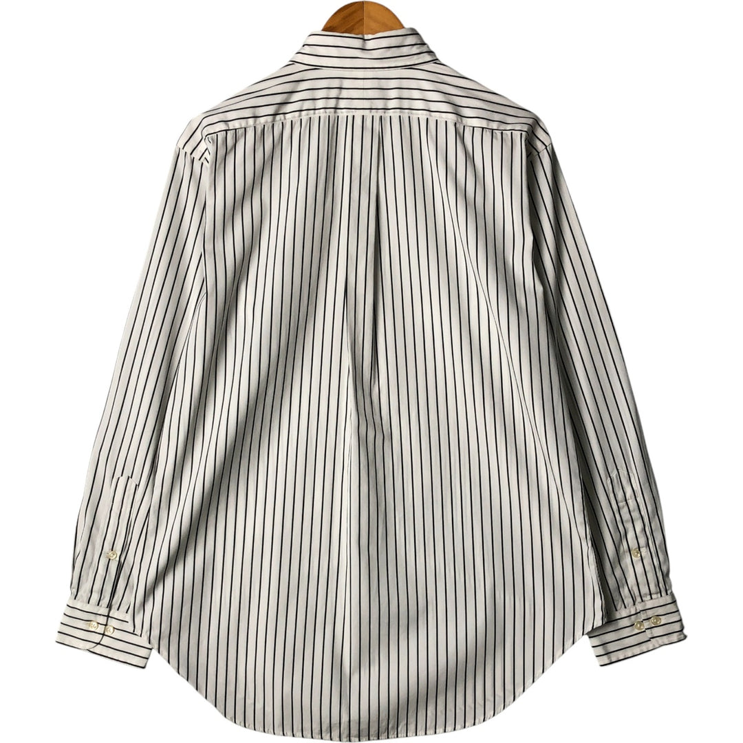 Ralph Lauren Classic Fit Long Sleeve Button Down Striped Shirt, Men's Size L cotton black type Vintage Second Hand