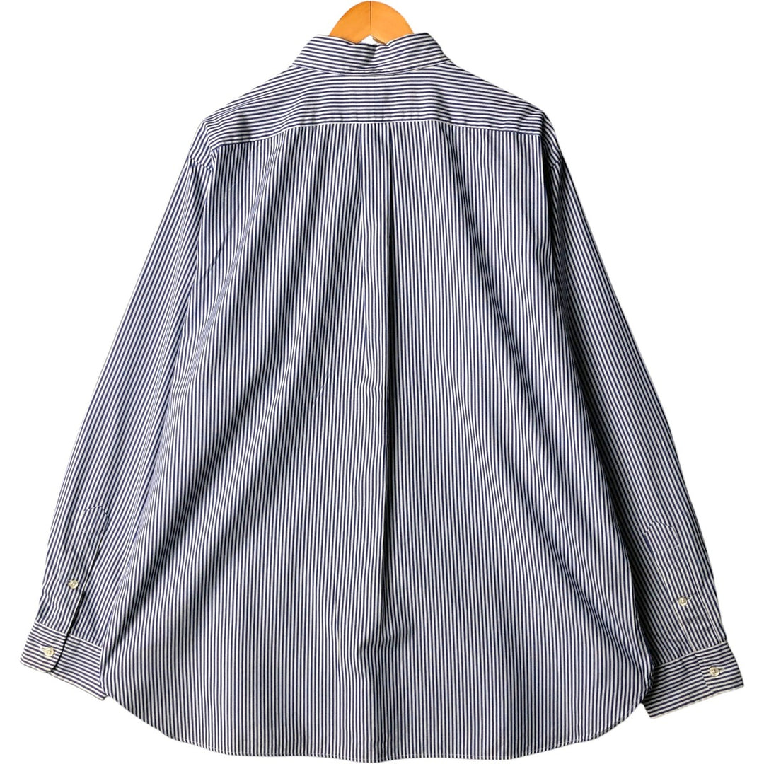Ralph Lauren Classic Fit Long Sleeve Button-Down Striped Shirt, Men's Size L cotton blue type Vintage Second Hand