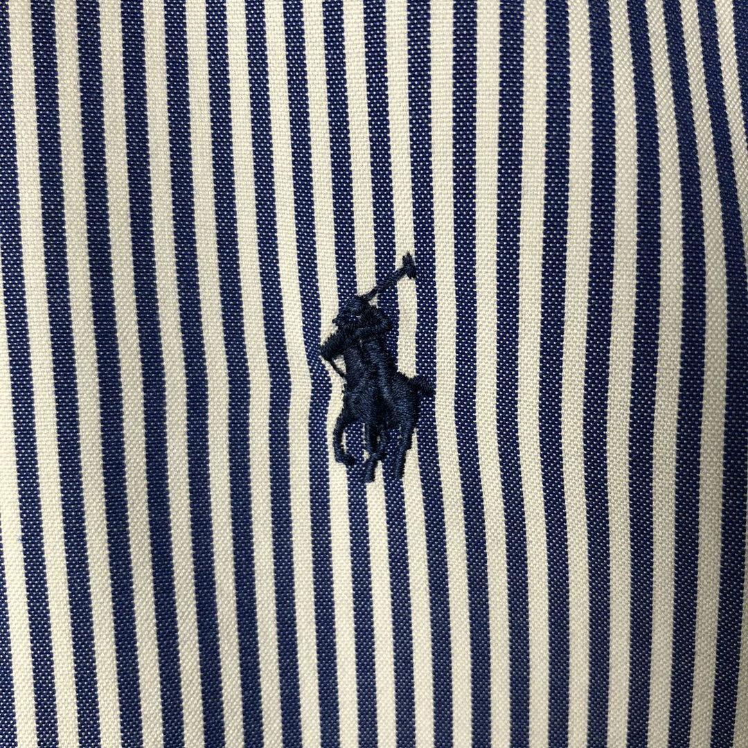 Ralph Lauren Classic Fit Long Sleeve Button-Down Striped Shirt, Men's Size L cotton blue type Vintage Second Hand