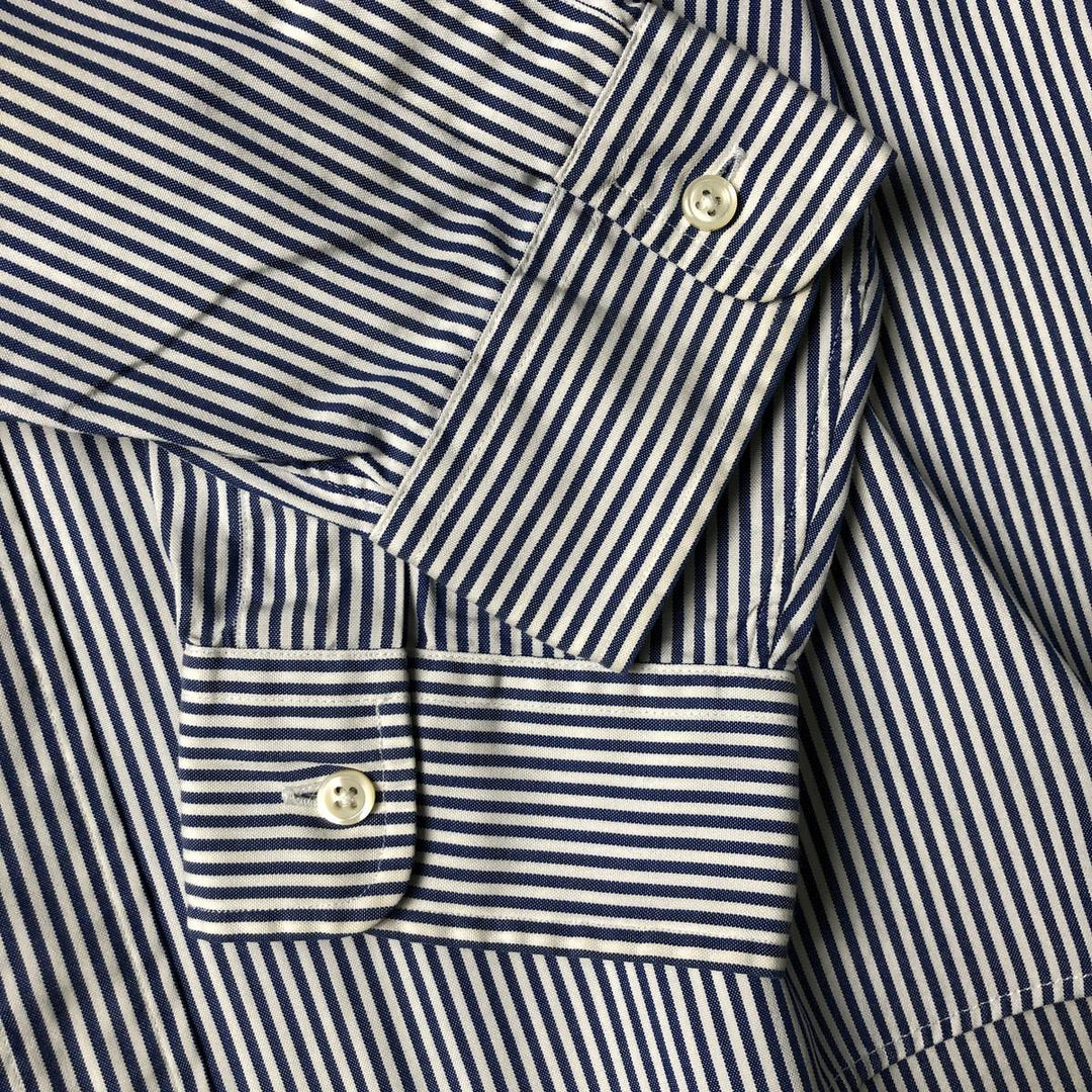 Ralph Lauren Classic Fit Long Sleeve Button-Down Striped Shirt, Men's Size L cotton blue type Vintage Second Hand