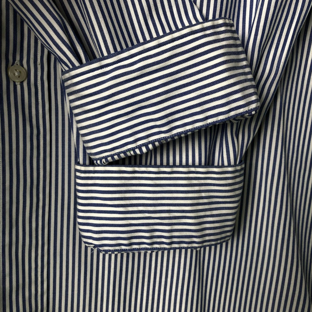 Ralph Lauren Classic Fit Long Sleeve Button-Down Striped Shirt, Men's Size L cotton blue type Vintage Second Hand