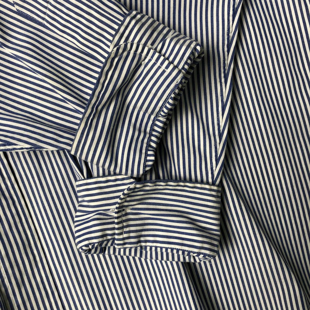 Ralph Lauren Classic Fit Long Sleeve Button-Down Striped Shirt, Men's Size L cotton blue type Vintage Second Hand