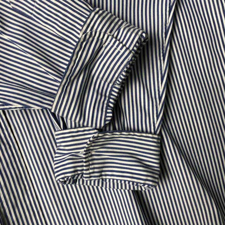 Ralph Lauren Classic Fit Long Sleeve Button-Down Striped Shirt, Men's Size L cotton blue type Vintage Second Hand