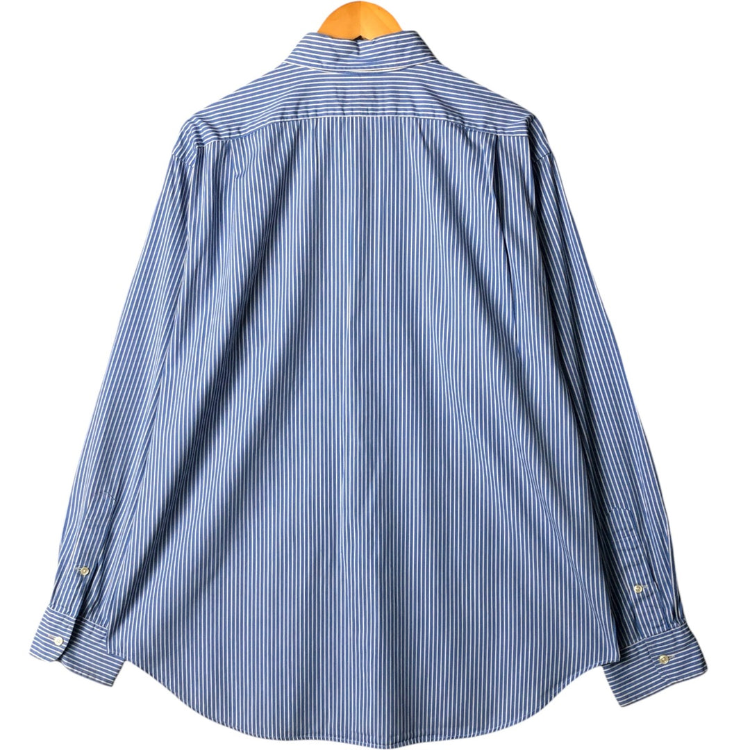 Ralph Lauren Classic Fit Wide Collar Long Sleeve Cotton Striped Shirt, Men's Size XL cotton white type Vintage Second Hand