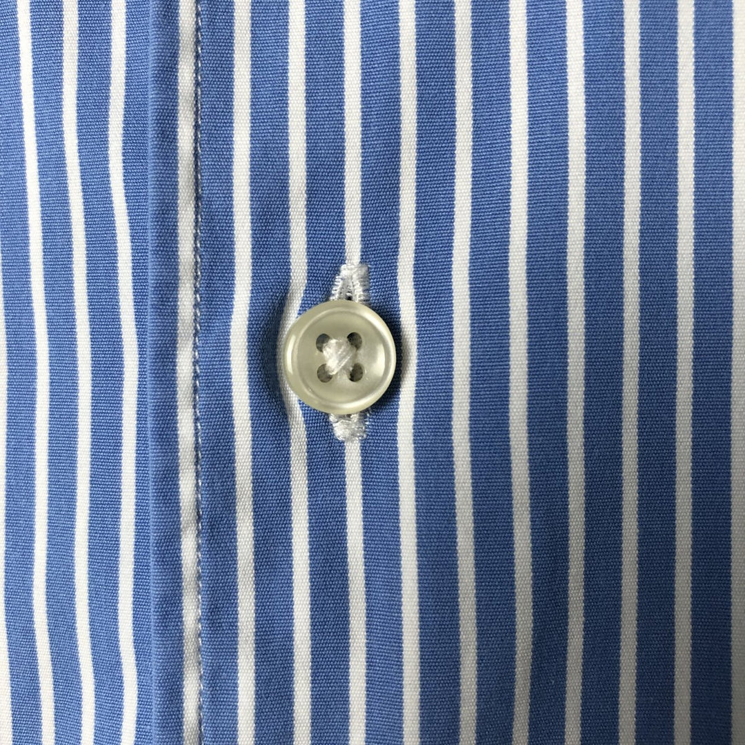 Ralph Lauren Classic Fit Wide Collar Long Sleeve Cotton Striped Shirt, Men's Size XL cotton white type Vintage Second Hand