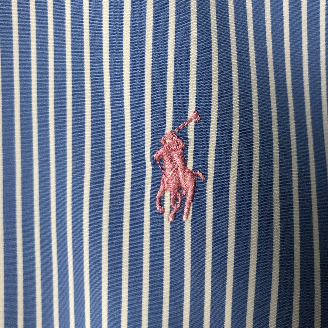 Ralph Lauren Classic Fit Wide Collar Long Sleeve Cotton Striped Shirt, Men's Size XL cotton white type Vintage Second Hand