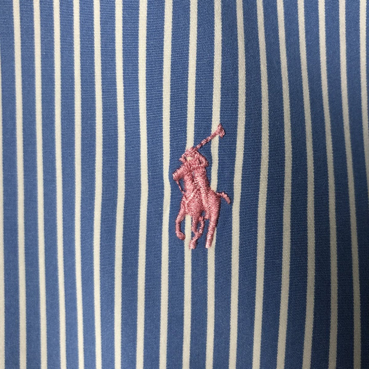 Ralph Lauren Classic Fit Wide Collar Long Sleeve Cotton Striped Shirt, Men's Size XL cotton white type Vintage Second Hand