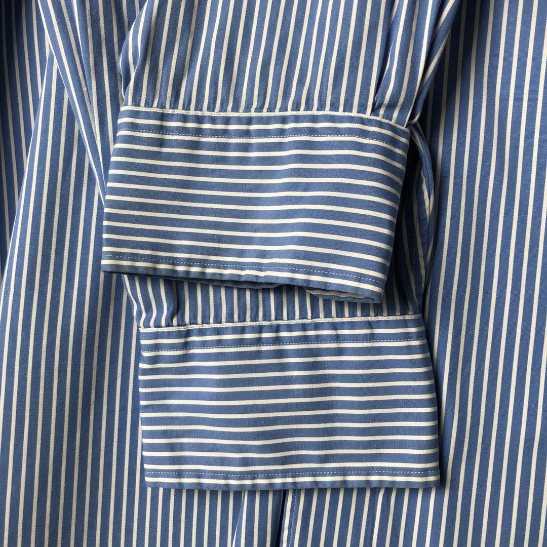 Ralph Lauren Classic Fit Wide Collar Long Sleeve Cotton Striped Shirt, Men's Size XL cotton white type Vintage Second Hand