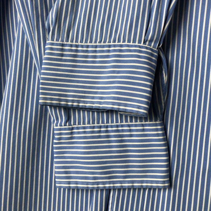 Ralph Lauren Classic Fit Wide Collar Long Sleeve Cotton Striped Shirt, Men's Size XL cotton white type Vintage Second Hand