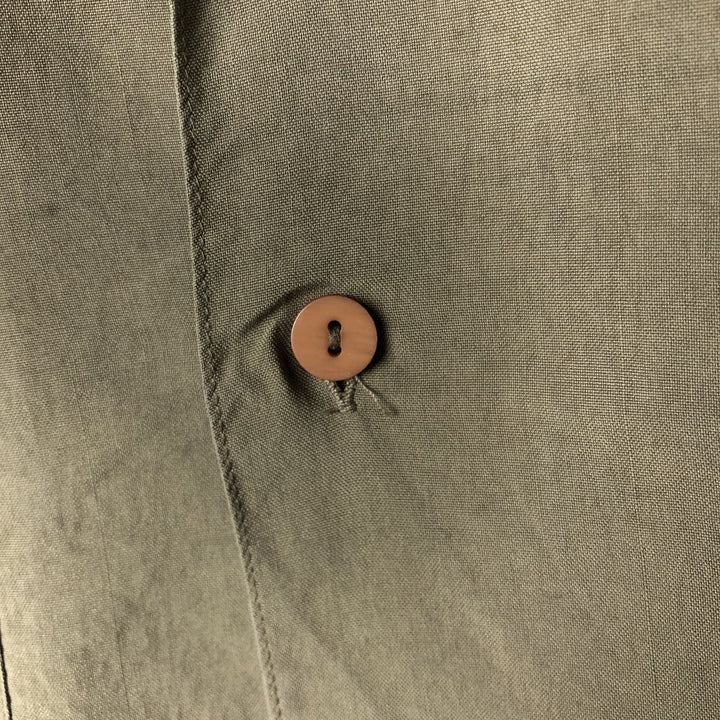 TORRIANT long-sleeved open-collar silk box shirt, men's size M silk Khaki type Vintage Second Hand
