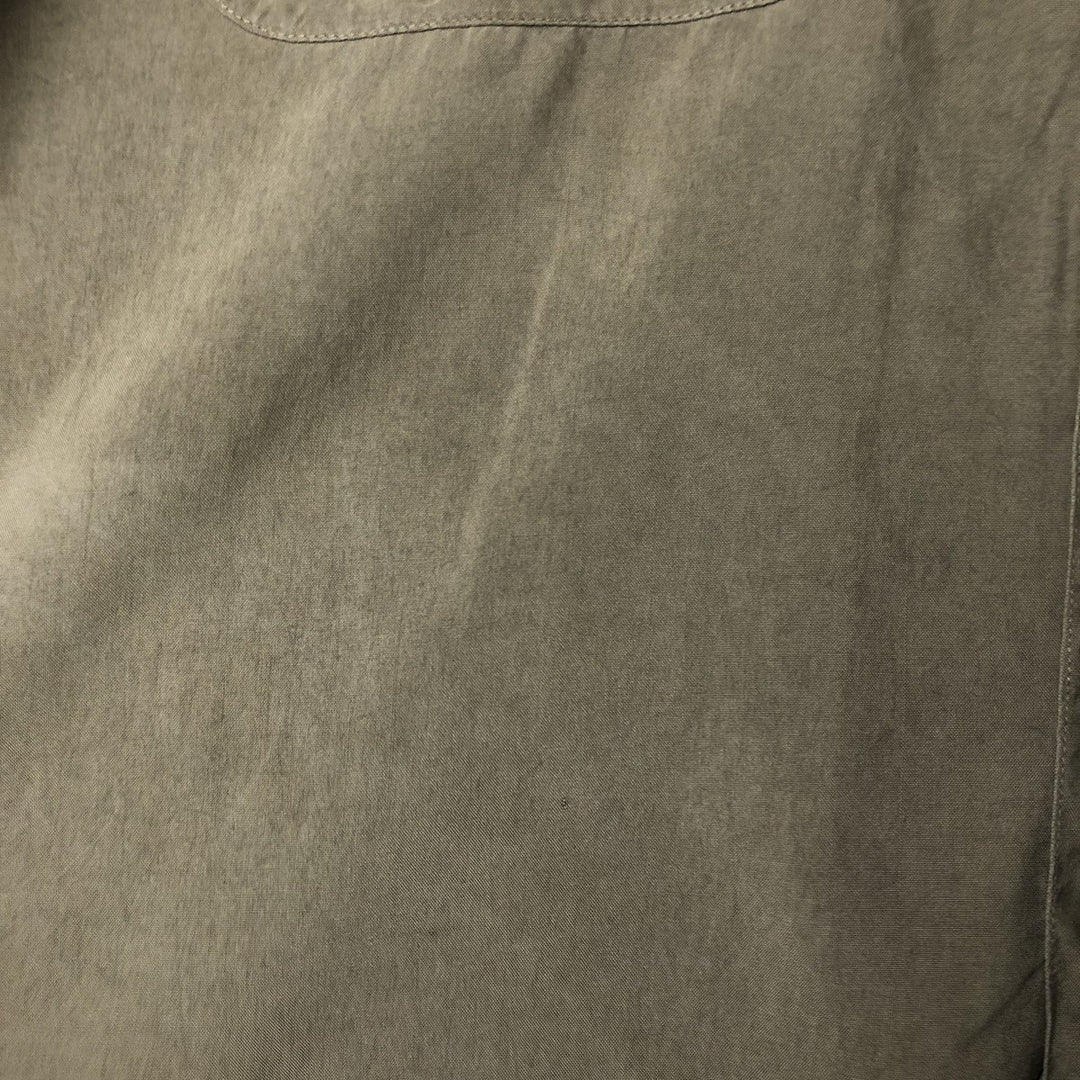 TORRIANT long-sleeved open-collar silk box shirt, men's size M silk Khaki type Vintage Second Hand