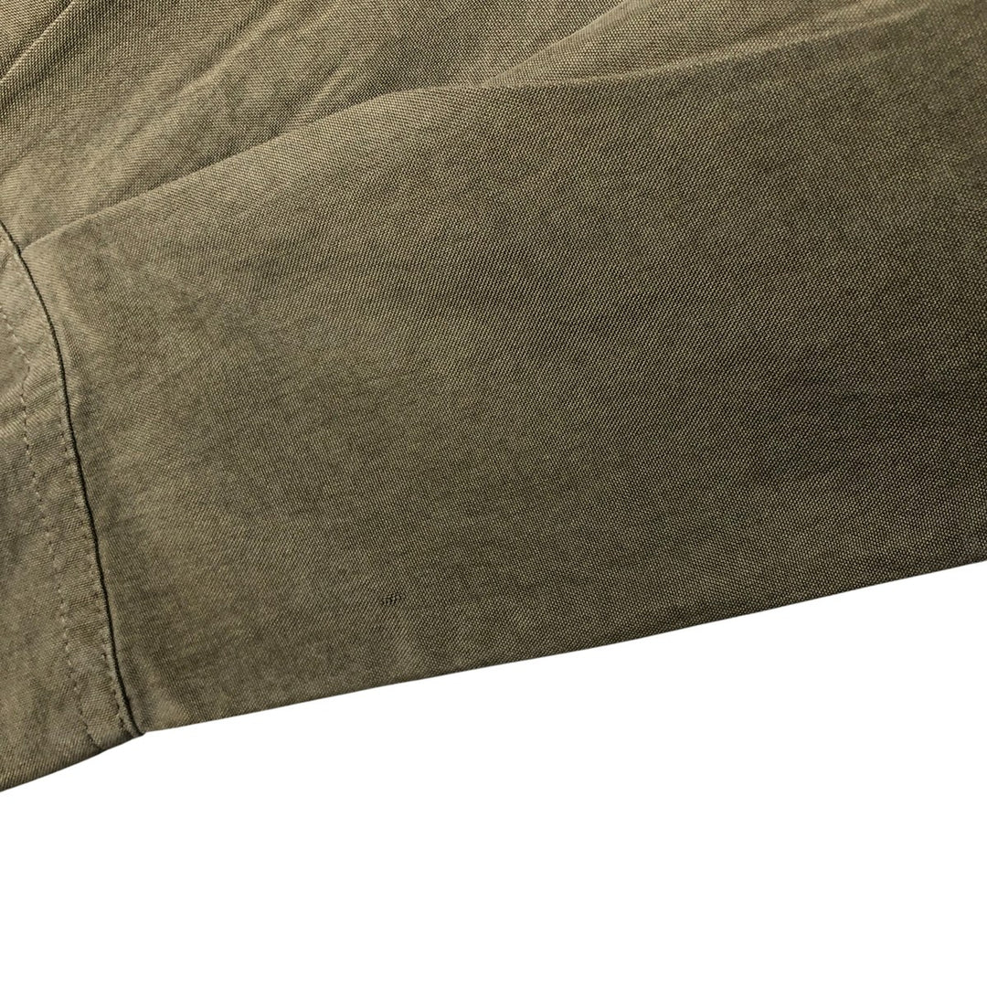 TORRIANT long-sleeved open-collar silk box shirt, men's size M silk Khaki type Vintage Second Hand