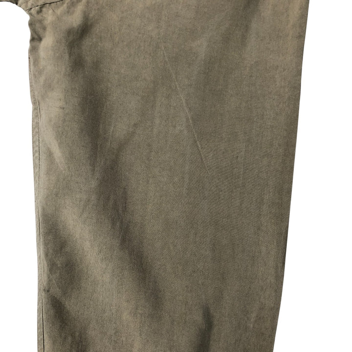 TORRIANT long-sleeved open-collar silk box shirt, men's size M silk Khaki type Vintage Second Hand
