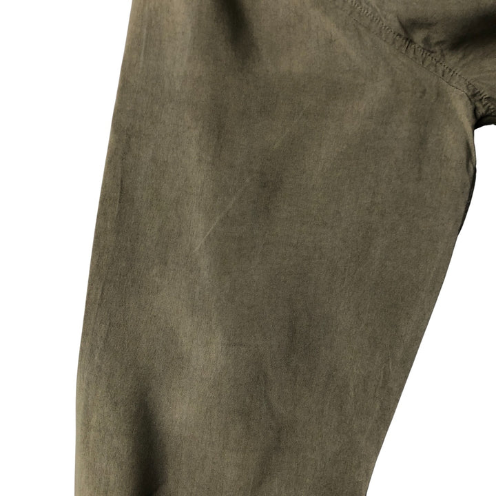 TORRIANT long-sleeved open-collar silk box shirt, men's size M silk Khaki type Vintage Second Hand