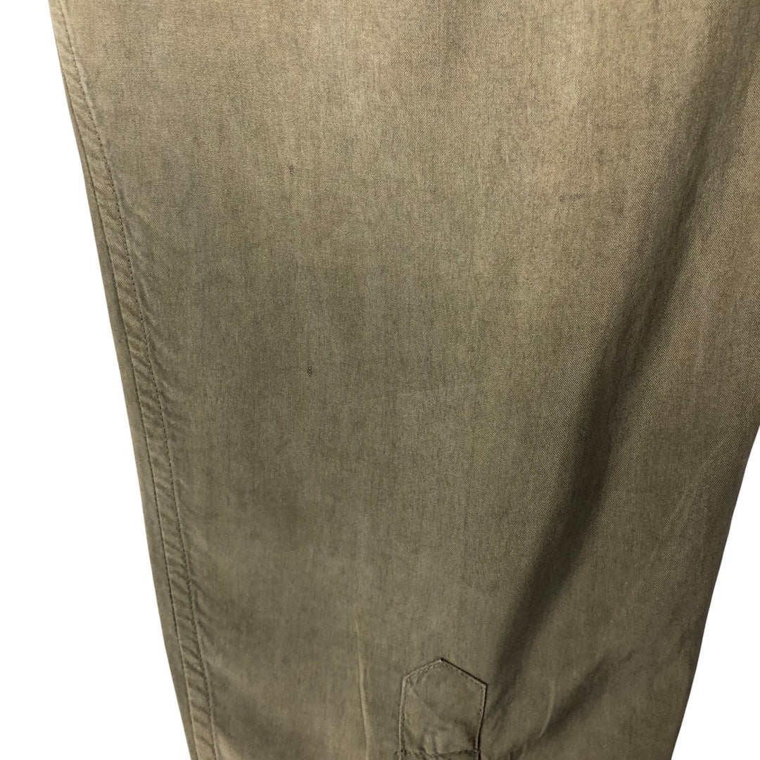 TORRIANT long-sleeved open-collar silk box shirt, men's size M silk Khaki type Vintage Second Hand