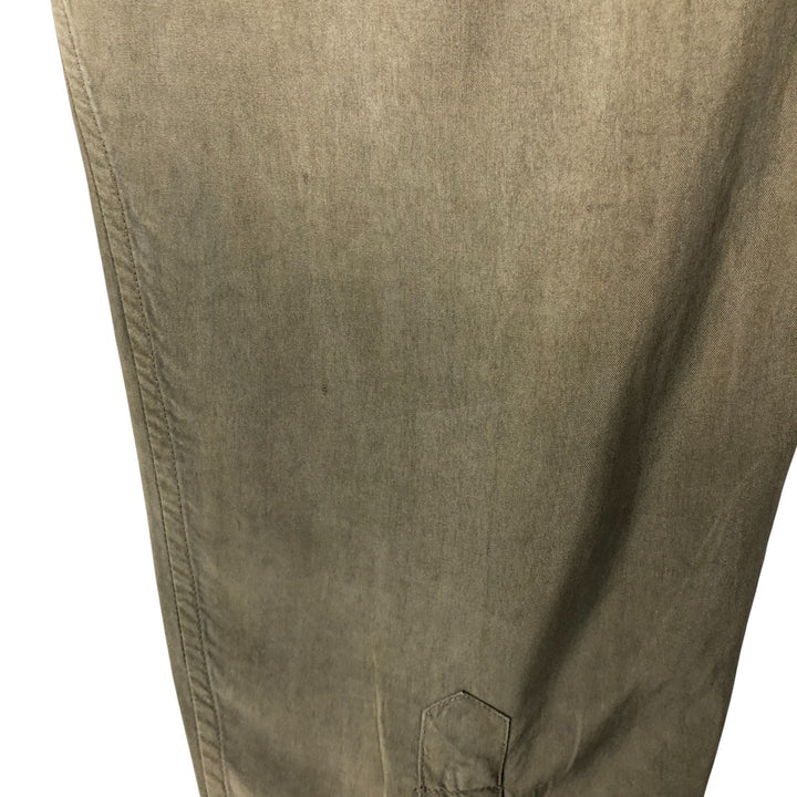 TORRIANT long-sleeved open-collar silk box shirt, men's size M silk Khaki type Vintage Second Hand