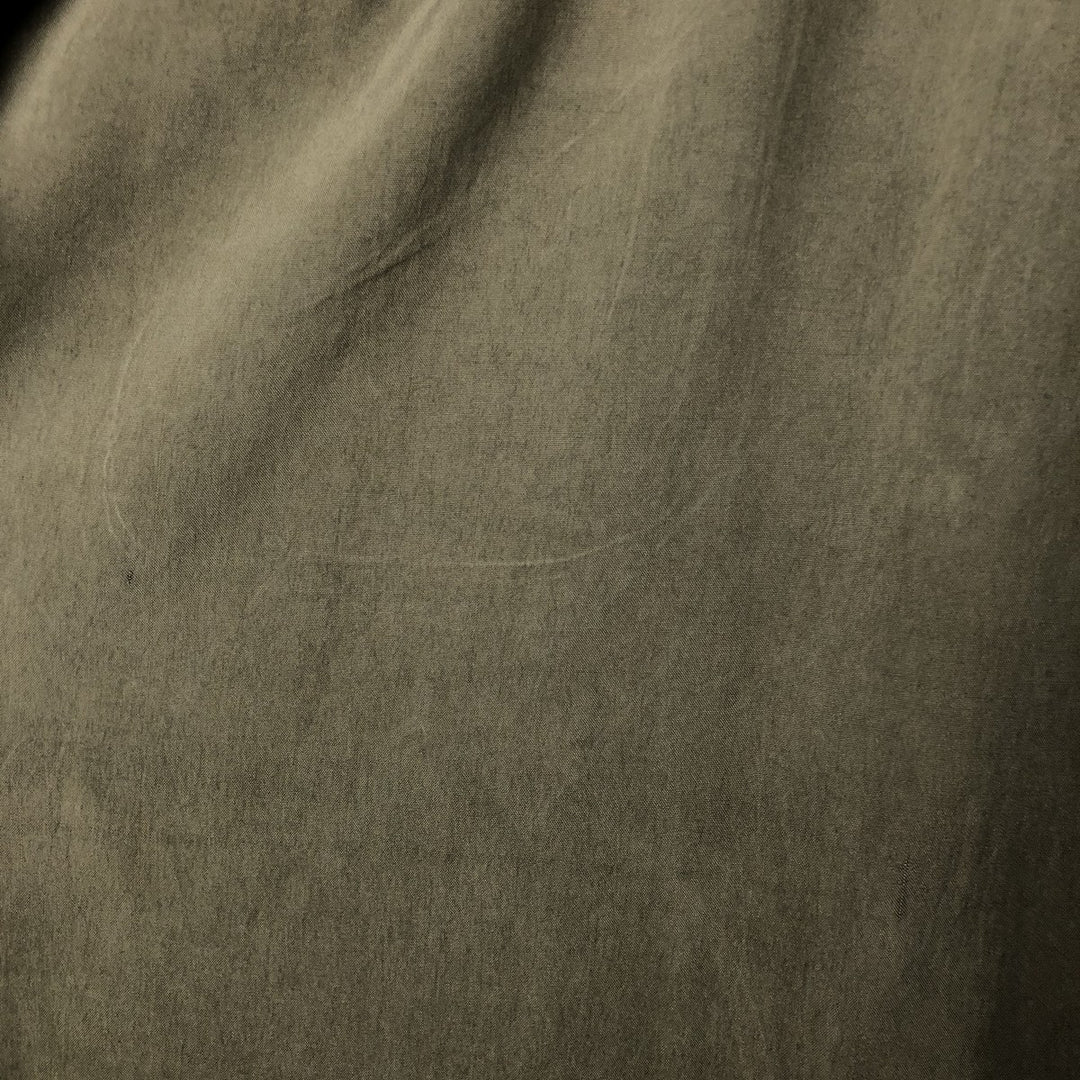 TORRIANT long-sleeved open-collar silk box shirt, men's size M silk Khaki type Vintage Second Hand