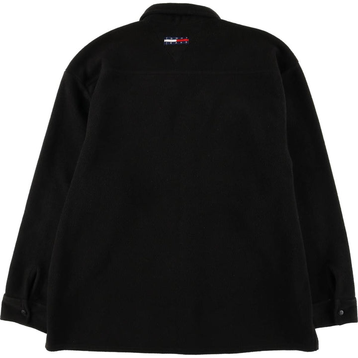 Vintage 90'S Tommy Hilfiger Jeans fleece shirt jacket, size S, men's polyester black type Vintage Second Hand