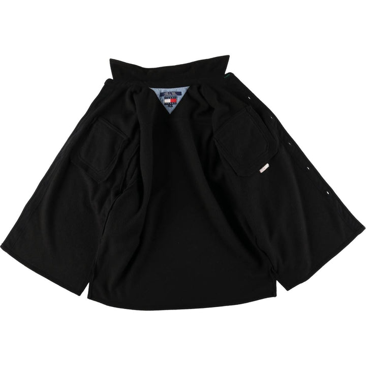 Vintage 90'S Tommy Hilfiger Jeans fleece shirt jacket, size S, men's polyester black type Vintage Second Hand