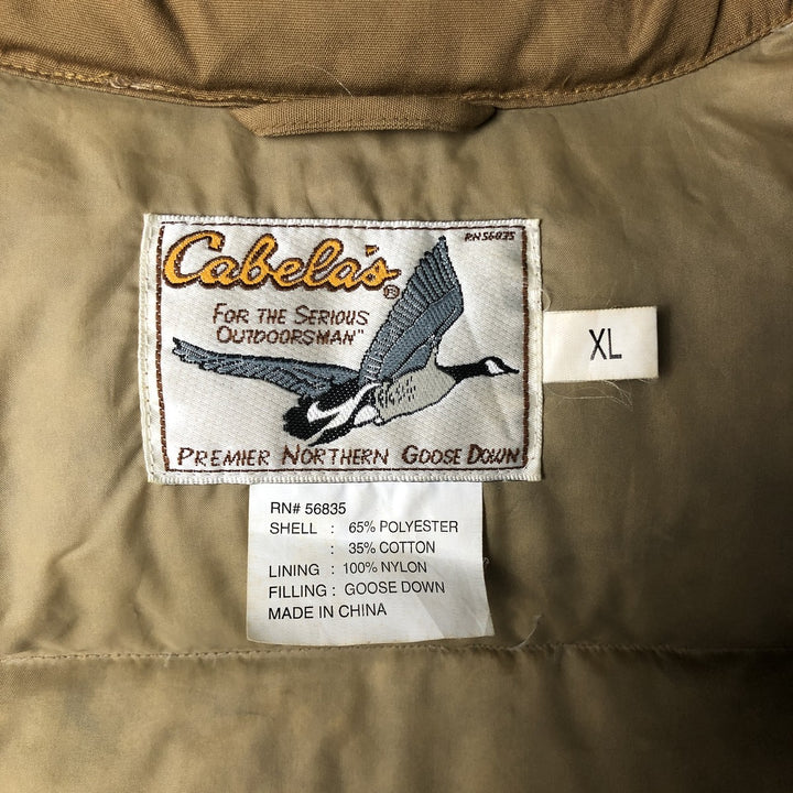 Cabelas Goose Down Vest, Men's XL polyester Beige type Vintage Second Hand