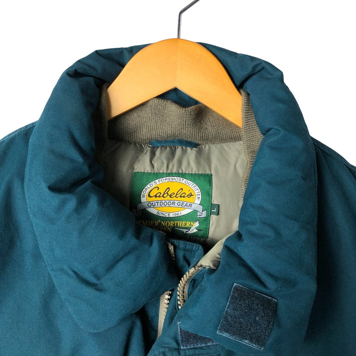 90s-00'S Cabelas Goose Down Vest, Men's Size L polyester Green type dark green Vintage Second Hand