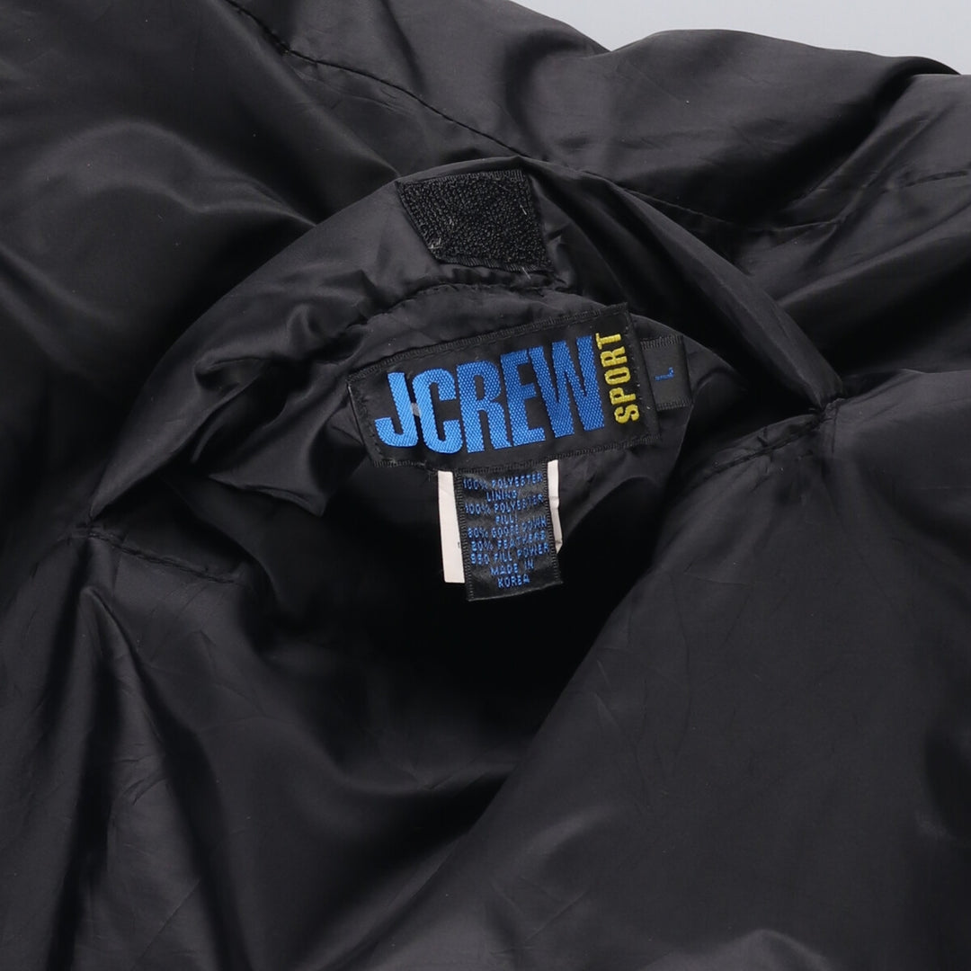 Vintage 90'S J.Crew SPORT reversible goose down vest, size L, men's polyester black type Vintage Second Hand