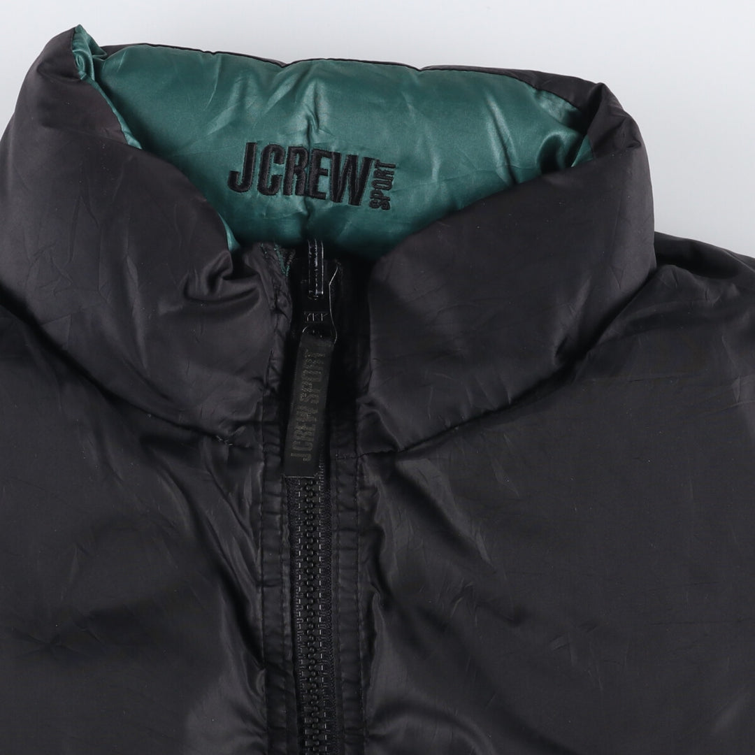 Vintage 90'S J.Crew SPORT reversible goose down vest, size L, men's polyester black type Vintage Second Hand