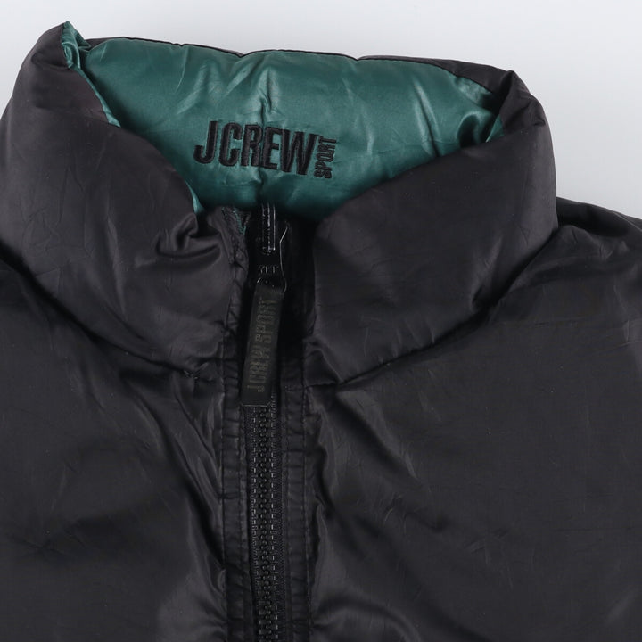 Vintage 90'S J.Crew SPORT reversible goose down vest, size L, men's polyester black type Vintage Second Hand