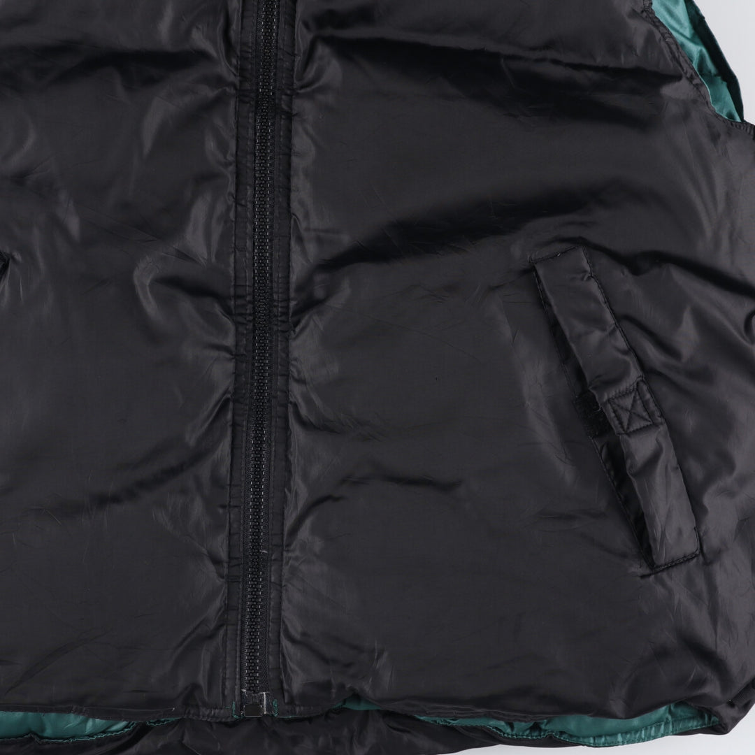 Vintage 90'S J.Crew SPORT reversible goose down vest, size L, men's polyester black type Vintage Second Hand