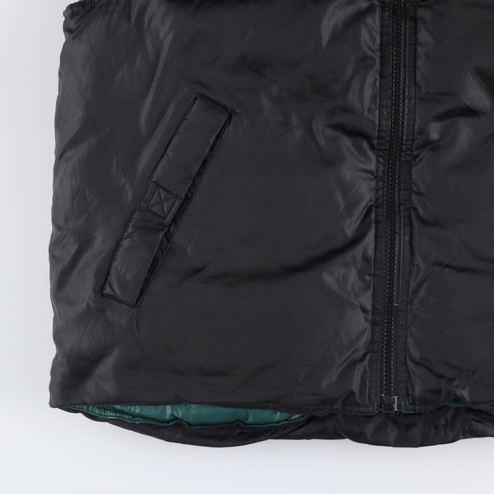 Vintage 90'S J.Crew SPORT reversible goose down vest, size L, men's polyester black type Vintage Second Hand