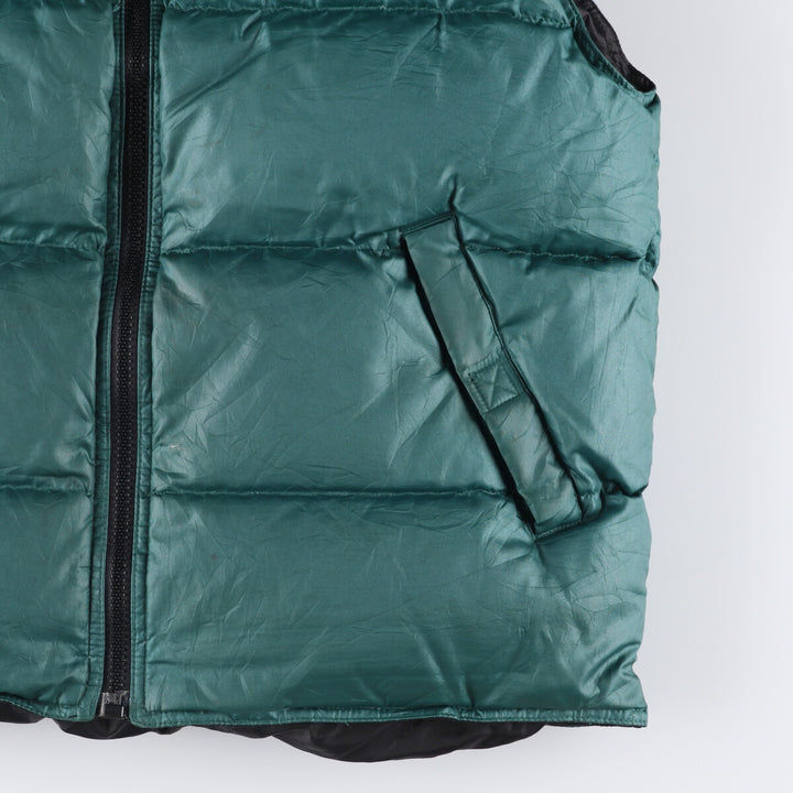 Vintage 90'S J.Crew SPORT reversible goose down vest, size L, men's polyester black type Vintage Second Hand