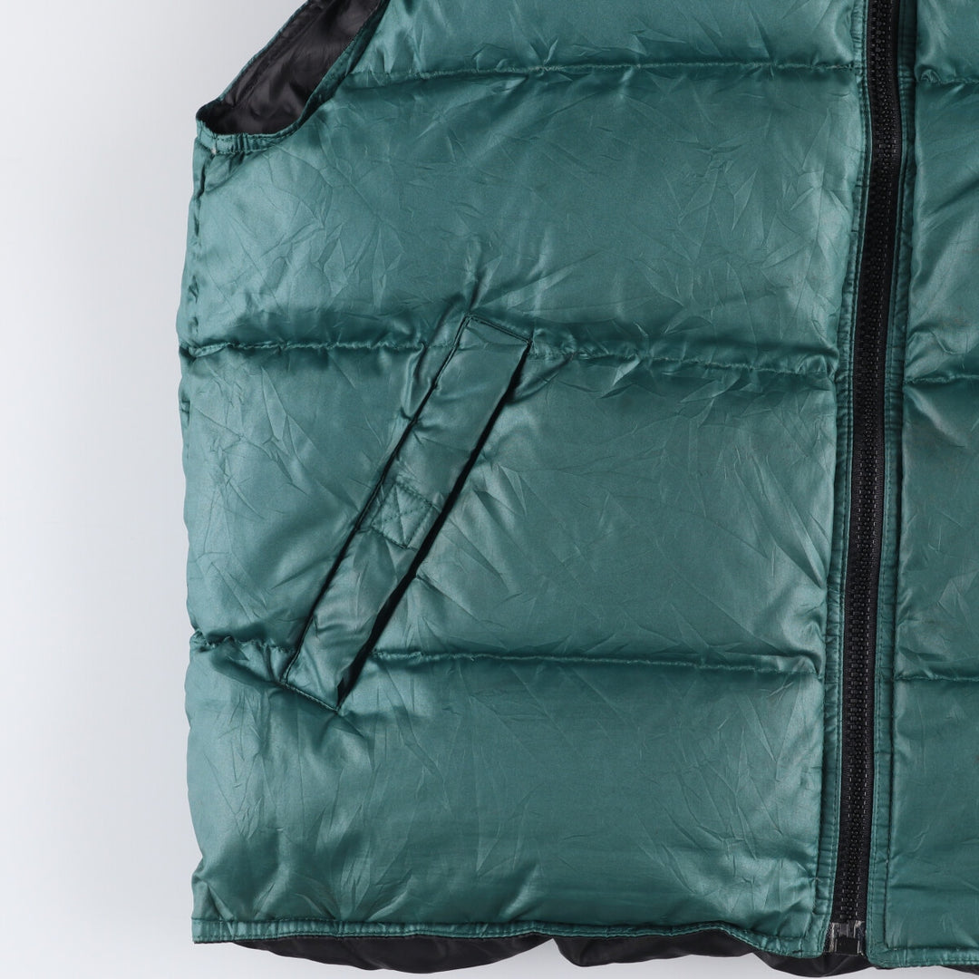 Vintage 90'S J.Crew SPORT reversible goose down vest, size L, men's polyester black type Vintage Second Hand