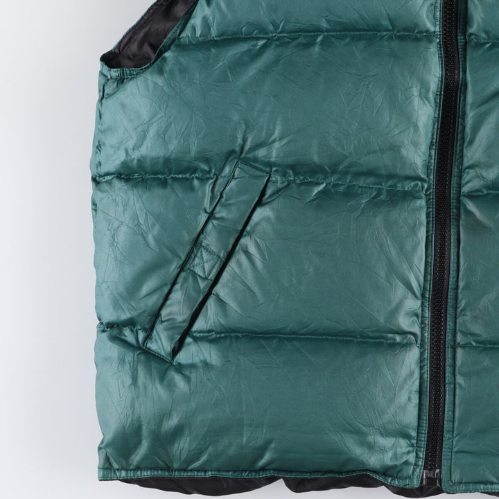 Vintage 90'S J.Crew SPORT reversible goose down vest, size L, men's polyester black type Vintage Second Hand
